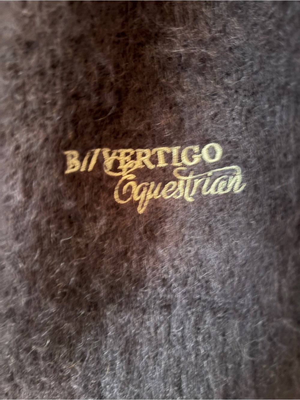 B// Vertigo Equestrian Logo Fluffy Sweater in Dark Blue